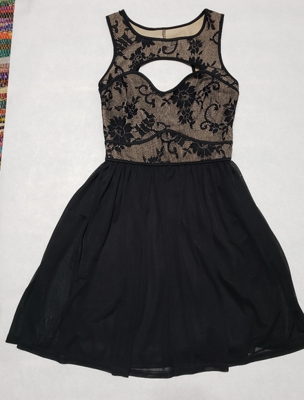 Ultra Pink Dresses & Skirts - UP by Ultra Pink Black Key Hole Lace Dress Size XS